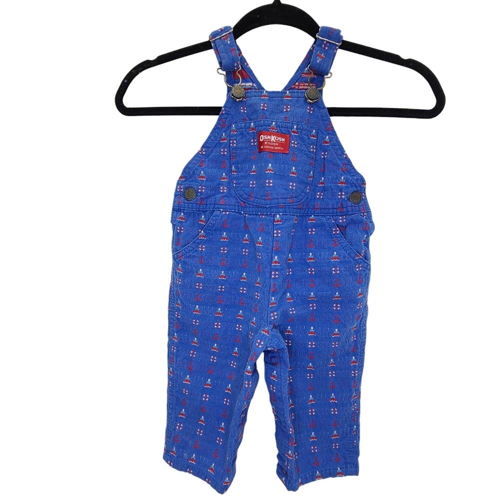 OshKosh B'Gosh Vestbak Vintage Overalls Nautical 18 Months